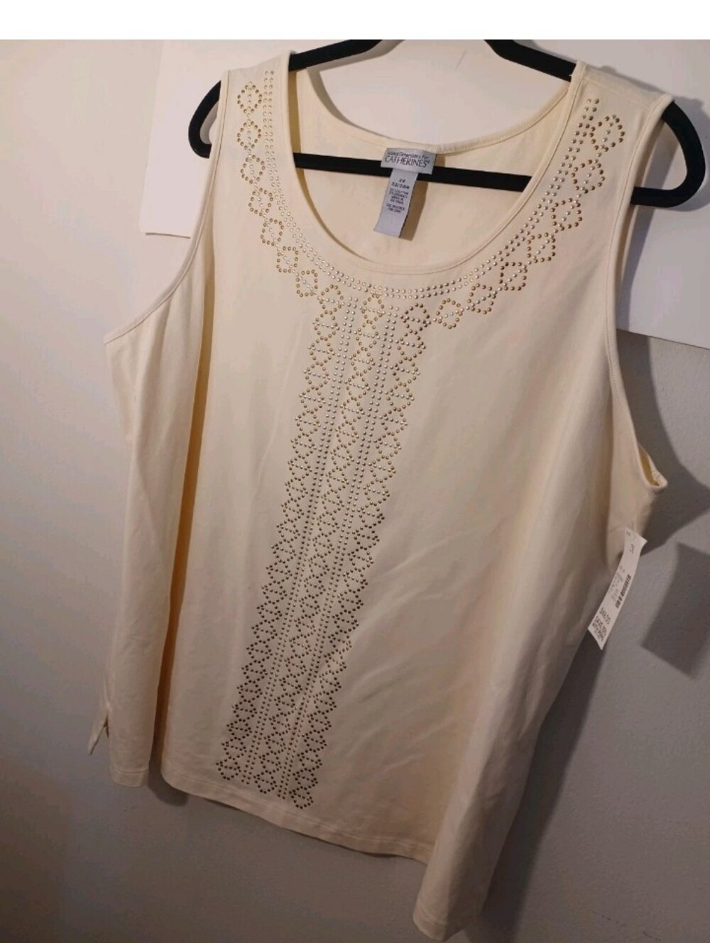 Catherines Sleeveless Cream Colored Tank New Size 2X